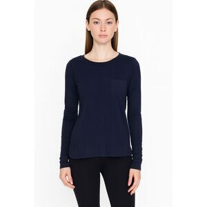 Midnight Blue Pocket Tee S Library Chic Wilderkind Basic y2k bella